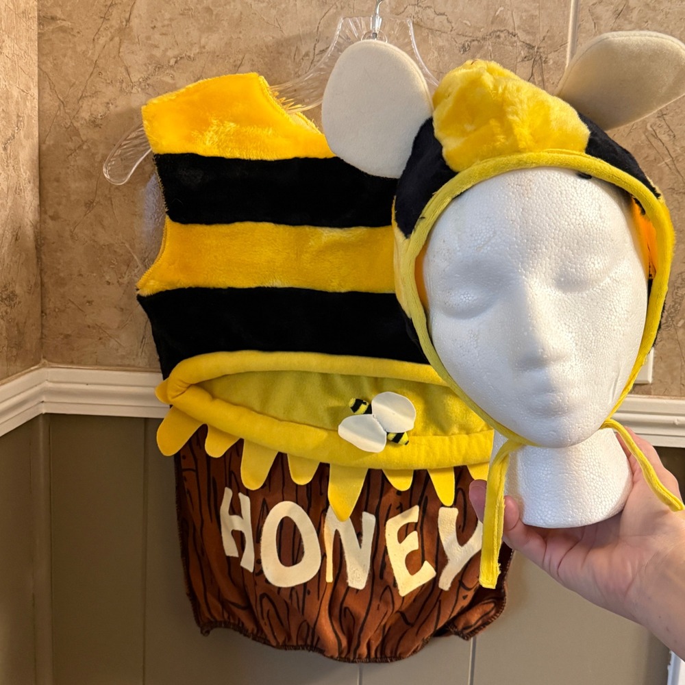 Kids Honey Bee Costume Outfit‎ with Hat Halloween Cosplay Bodysuit 3T-4T